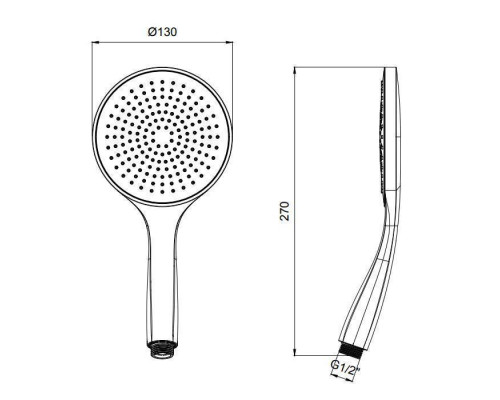 Almar Velvet Ручной душ Oslash;13см., ABS, цвет: черный матовый. E082116.MB