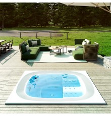 Jacuzzi Enjoy Pro Минибассейн 250x250x98 см, на 6 человек, 38 форсунок, 15 аэро, цвет акрила Platinum. 423630012,  94428710,  903001872,  944503065