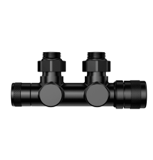 Узел нижнего подключения терм. Primoclima ArmatureLunarугловой правый 1/2х3/4 Е, оружейный метал PCART90AW