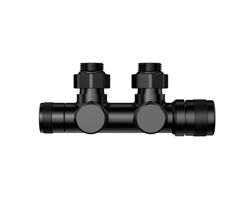 Узел нижнего подключения терм. Primoclima ArmatureLunarугловой правый 1/2х3/4 Е, оружейный метал PCART90AW