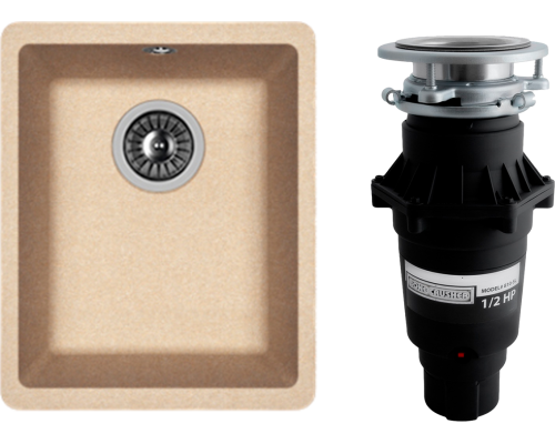 Комплект Мойка Florentina Вега 300 песочный + Измельчитель Bone Crusher BC 810-SL Slim Line