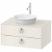 Duravit White Tulip Тумбочка подвесная 80x55х40.8см., раковина, 2 ящика с ручкой, цвет: Nordic White HighGloss. WT49900H4H4,  2362430079