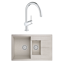 Комплект Мойка Granula 7802, пирит + Смеситель Grohe Minta 3291800E хром