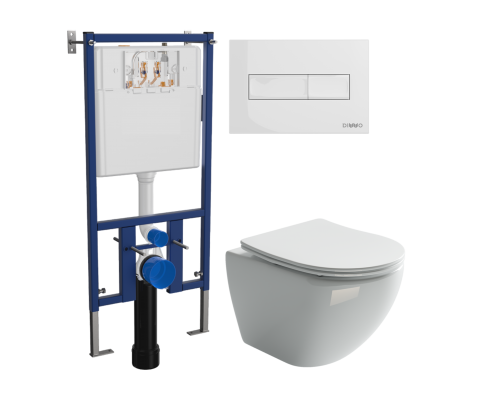 Комплект Унитаз подвесной Ceramicanova Metropol CN4002 безободковый + Инсталляция DIWO + Кнопка 7320 белая Комплект Унитаз подвесной Ceramicanova Metropol CN4002 безободковый + Инсталляция DIWO + Кнопка 7320 белая