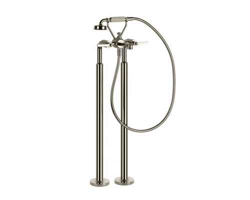 Gessi Venti20 Смеситель для ванны, напольный, с ручным душем и шлангом 150см., цвет: Nickel PVD. 65128#720 Gessi Venti20 Смеситель для ванны, напольный, с ручным душем и шлангом 150см., цвет: Nickel PVD. 65128#720