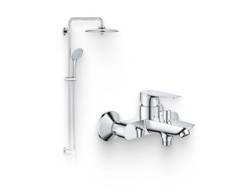 Душевой комплект Смеситель Grohe BauEdge 23604001 + Стойка Euphoria 27421002