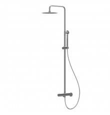 Newform X-STEEL 316 Душевая стойка с термо смес., верхний душ 25см, ручной душ, шланг 150 см, цвет: INOX. 69650X.50.050