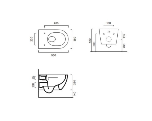 Catalano Sfera Унитаз подвесной 55х35см., безободковый, цвет: белый матовый. 0511550021,  9056060000