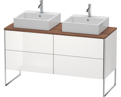 Duravit XSquare База на ножках на 2 раковины 140х57.8х40см, с 4 выдв ящик, напольная, цвет: белый/орех. 0454600000, XS4926B1818, XS063GB77 Duravit XSquare База на ножках на 2 раковины 140х57.8х40см, с 4 выдв ящик, напольная, цвет: белый/орех. 0454600000, XS4926B1818, XS063GB77