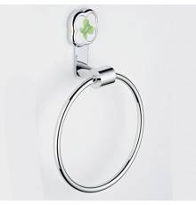 THG CAPUCINE VERT DECOR PLATINE Полотенцедержатель-кольцо 18см., декор зеленый, цвет: хром. A7E-A02-504N