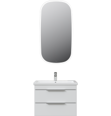 Мебель для ванной комнаты STWORKI Копенгаген 70 подвесная, белая, зеркало AM.PM Func 65