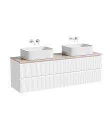 Тумба с раковиной Sancos Snob T 160, bianco, столешница бежевая TT160A2, раковина CN6052