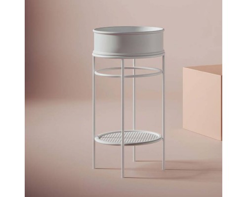 Artceram VOGUE Металическая структура Oslash;44хh72,5см с раковиной Atelier без отв. под смеситель, с сетчатой полочкой, напольный, цвет: белый матовый. ACA058 05, ATL001 01 00 Artceram VOGUE Металическая структура Oslash;44хh72,5см с раковиной Atelier без отв. под смеситель, с сетчатой полочкой, напольный, цвет: белый матовый. ACA058 05, ATL001 01 00