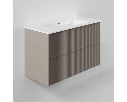 Тумба с раковиной La Fenice Terra Twin 100 подвесная, cappuccino, раковина Slim Line 100 см Тумба с раковиной La Fenice Terra Twin 100 подвесная, cappuccino, раковина Slim Line 100 см