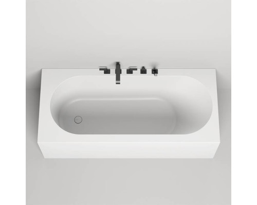 Salini Fabia Ванна пристенная 170x75x60см, овальная чаша, донный клапан, сифон, слив-перелив, S-Sense, цвет: белый глянцевый. 102611G