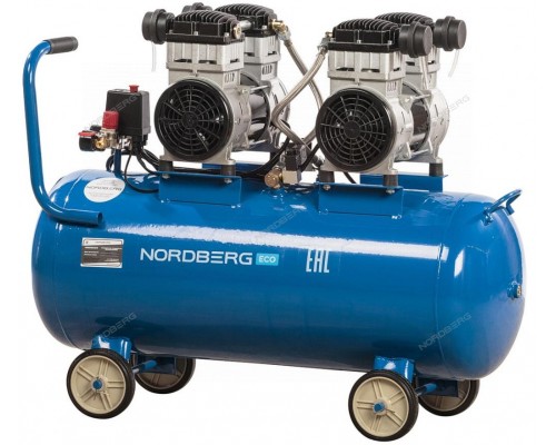 Компрессор поршневой безмасляный, объем 100 л NORDBERG ECO NCEO100/400