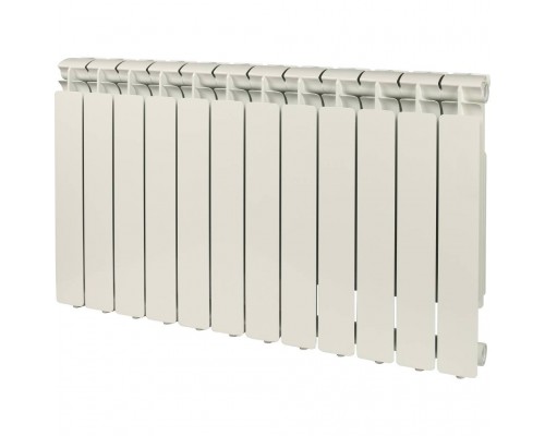 Радиатор алюминиевый STOUT Bravo 500 12 секций боковое подключение RAL9010 SRA-0110-050012 (SRA-0110-050012)