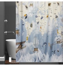 Штора для ванной Bath Plus Charme Red ch-21316 200х200, Animals Around The World II