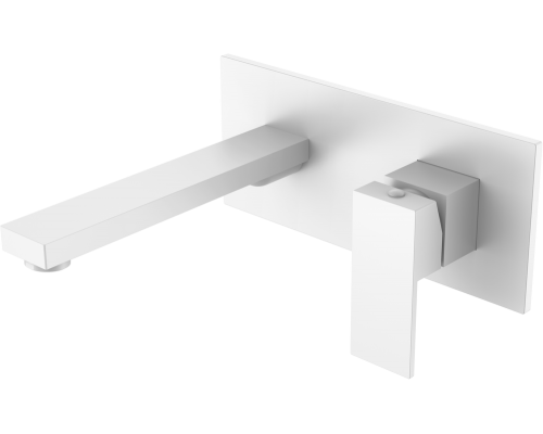 Смеситель для раковины Boheme Qubic 475-MW С ВНУТРЕННЕЙ ЧАСТЬЮ, matt white