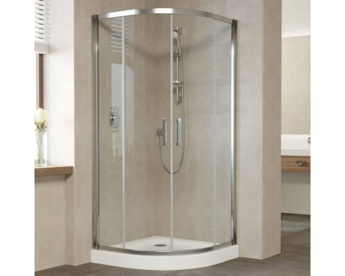 Душевой уголок Vegas Glass ZS 100 08 01 профиль глянцевый хром, стекло прозрачное (Ненадлежащее качество: выставочный образец, нет упаковки)