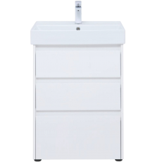 Тумба с раковиной Aquanet Nova Lite 60 напольная, белая, 3 ящика