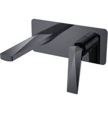 Смеситель для раковины Boheme Venturo 375-SGM С ВНУТРЕННЕЙ ЧАСТЬЮ, shine gun metal