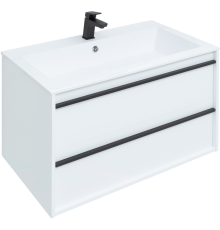 Тумба с раковиной Aquanet Lino 90 белый матовый