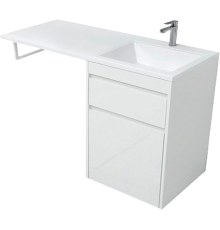 Тумба с раковиной Aquanet Токио 68 1 ящик, с бельевой корзиной R