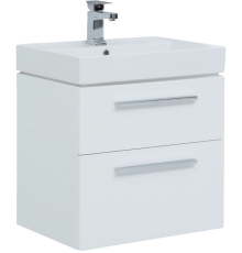 Тумба с раковиной Aquanet Nova 60 2 ящика, белый глянец