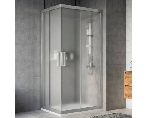 Душевой уголок STWORKI Карлстад 100x80 см профиль хром матовый, стекло матовое, прямоугольный