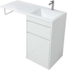 Тумба с раковиной Aquanet Токио 48 1 ящик, c бельевой корзиной R