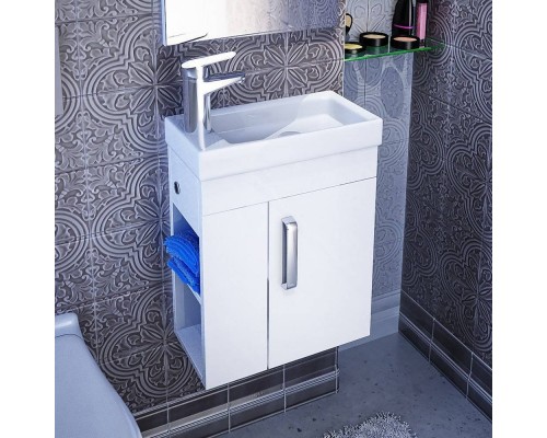 Тумба под раковину IDDIS Torr 40 L, подвесная, белая
