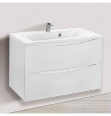 Тумба с раковиной Vincea Mia 80 белая глянцевая