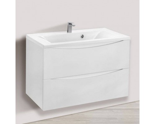 Тумба с раковиной Vincea Mia 80 белая глянцевая