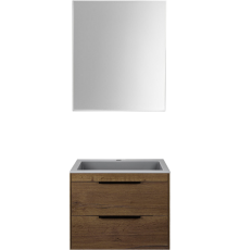 Мебель для ванной комнаты Vincea Chiara 2D 60, 2 ящика, дуб табак, с серой раковиной