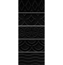 Плитка настенная Kerama Marazzi Авеллино глянцевая 7,4х15 черная, mix