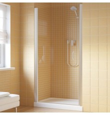 Душевая дверь в нишу Vegas Glass EP Lux 85 07 01 L профиль матовый хром, стекло прозрачное