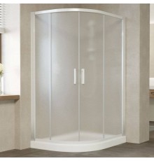 Душевой уголок Vegas Glass ZS-F 120*100 01 10 профиль белый, стекло сатин