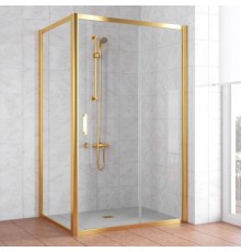 Душевой уголок Vegas Glass ZP+ZPV 120*80 09 01 профиль золото, стекло прозрачное