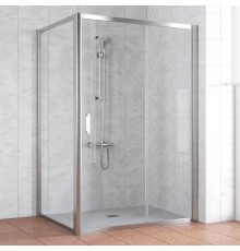 Душевой уголок Vegas Glass ZP+ZPV 140*100 08 01 профиль глянцевый хром, стекло прозрачное