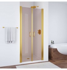 Душевая дверь в нишу Vegas Glass E2P 70 09 05 профиль золото, стекло бронза