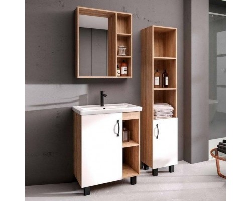 Мебель для ванной комнаты Grossman Флай 60 дуб сонома, белая