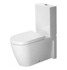 Duravit Starck 2 Унитаз моноблок приставной 72.5х37cм, слив универсальный, с креплением, с бачком на 4,5 л с механизмом слива хром, с сиденьем, цвет: белый. 2129090000,  0933000085