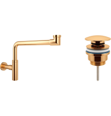 Комплект Wellsee Drainage System 182126003 с универсальным донным клапаном, золото