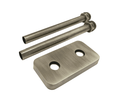 Комплект трубок SR Rubinetterie 15х1,0 с наружной резьбой 1/2х15 и отражателем 50мм, цвет никель мат A494-1500NS15 (NE15)