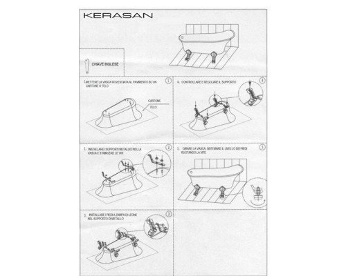 Kerasan Retro Ванна new отдельностоящая, 170х77/66см, глубина ванны 44,5см, цвет: белый, ножки золото. 105591 Kerasan Retro Ванна new отдельностоящая, 170х77/66см, глубина ванны 44,5см, цвет: белый, ножки золото. 105591