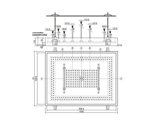 Antonio Lupi Душевая система Meteo XXL 100x75x11 см, с подсветкой LED, цвет: полированная сталь. METEOXXL_BAL