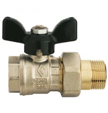 Шаровой кран Rubinetterie Bresciane полнопроходный UNI-SFER 1 вн/нар резьба американка, бабочка 4504060000
