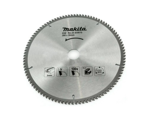 Диск пильный Makita для алюминия, 260x30/15.88x3/1.8x100T АКЦИЯ