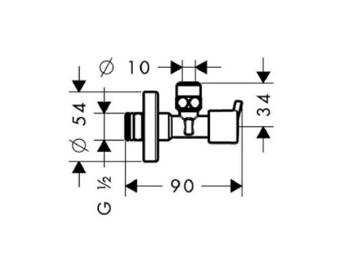 Hansgrohe Angle Valve S Угловой переходник цвет: хром. 13901000 Hansgrohe Angle Valve S Угловой переходник цвет: хром. 13901000